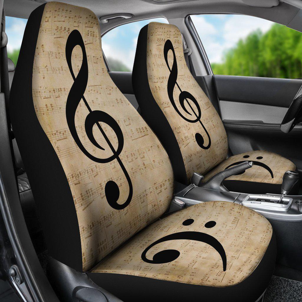 Treble Base Clef Music Seat Covers