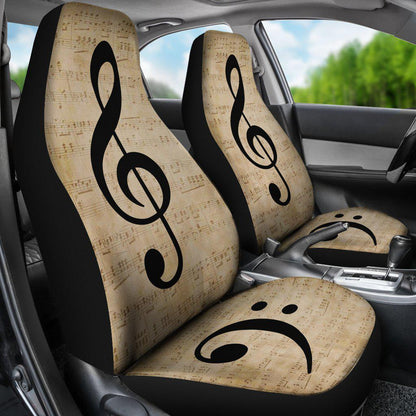 Treble Base Clef Music Seat Covers