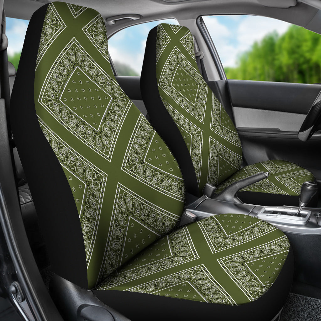 Army Green Bandana Car Seat Covers Diamond