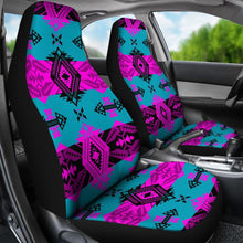 Sovereign Nation Teal and Pink Set of 2 Car Seat Covers