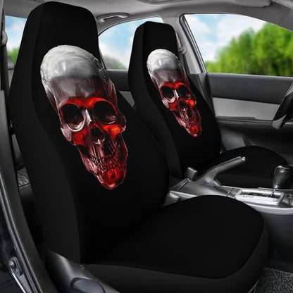 Glowing Skull Design Black Seat Cover