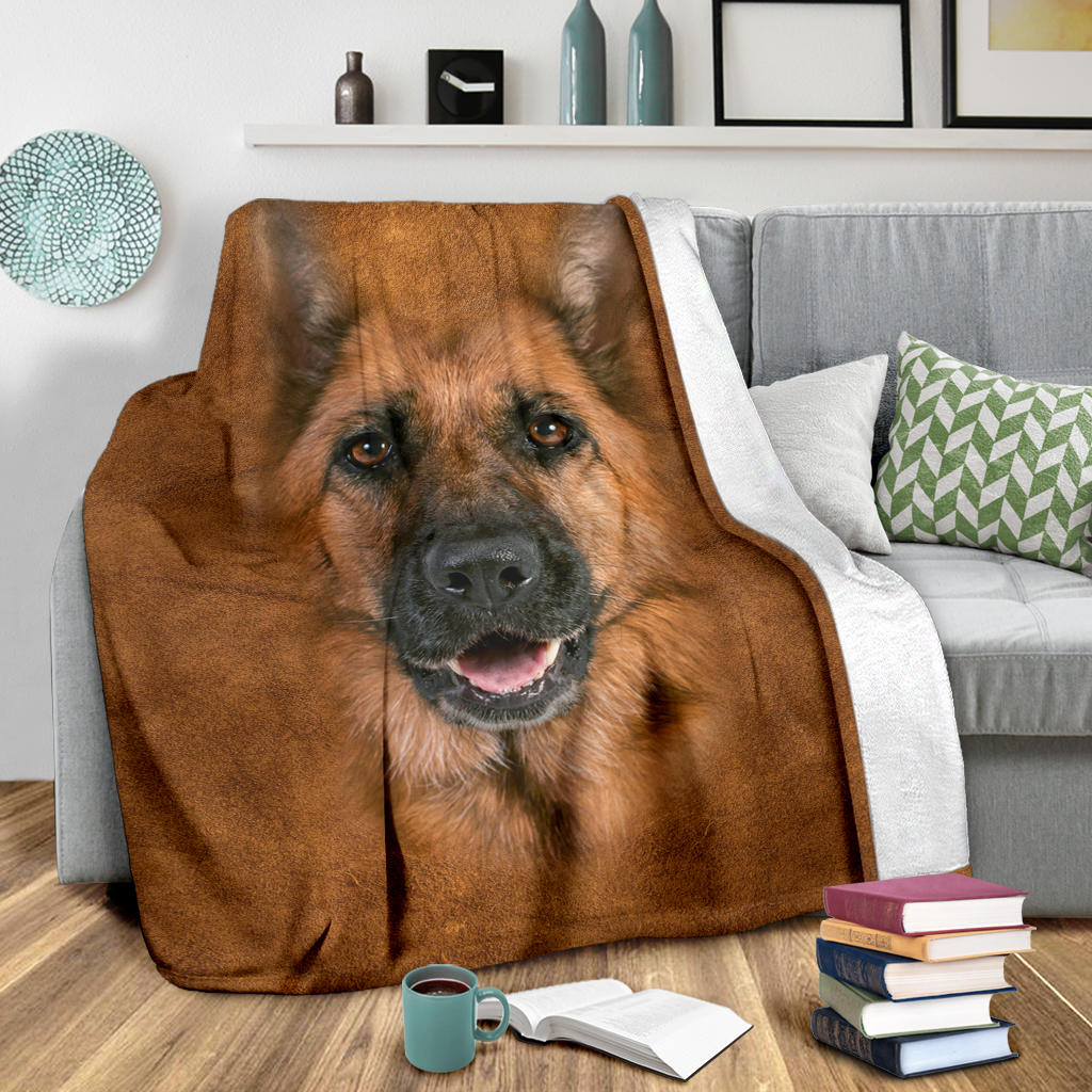 Premium Blanket German Shepherd Face Hair
