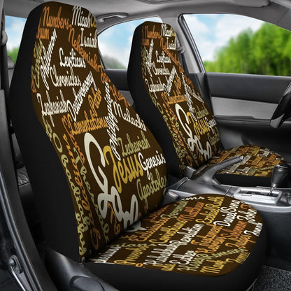 Custom-Made Holy Bible Books Brown Car Seat Covers