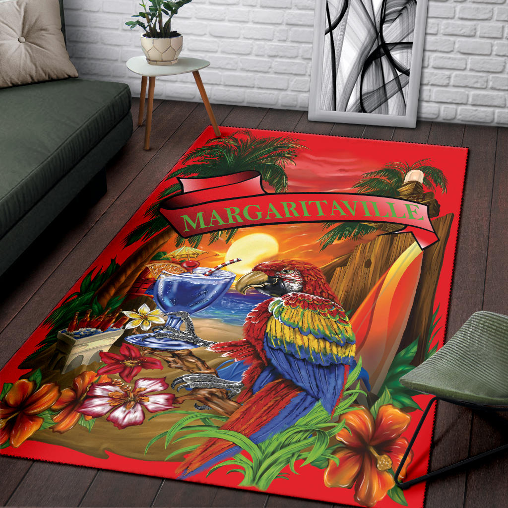 Margaritaville Parrot Red Beach Area Rug