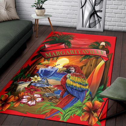 Margaritaville Parrot Red Beach Area Rug