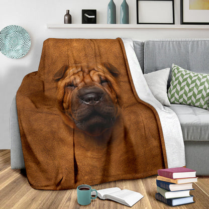 Premium Blanket Shar Pei Face Hair Blanket