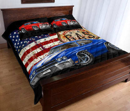 1970 Chevelle Route 66 American Flag Quilt Set