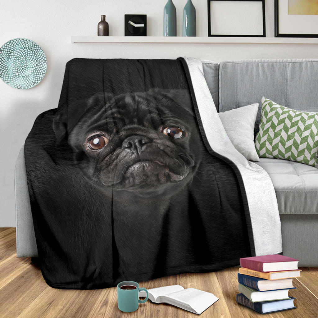 Premium Blanket Pug Face Hair Blanket