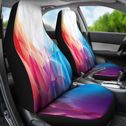 Polygon Rainbow Abstract Design Seat Covers