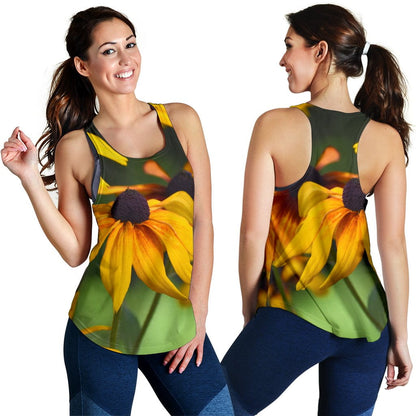 Women's Racerback Tank - Yellow Daisies Design