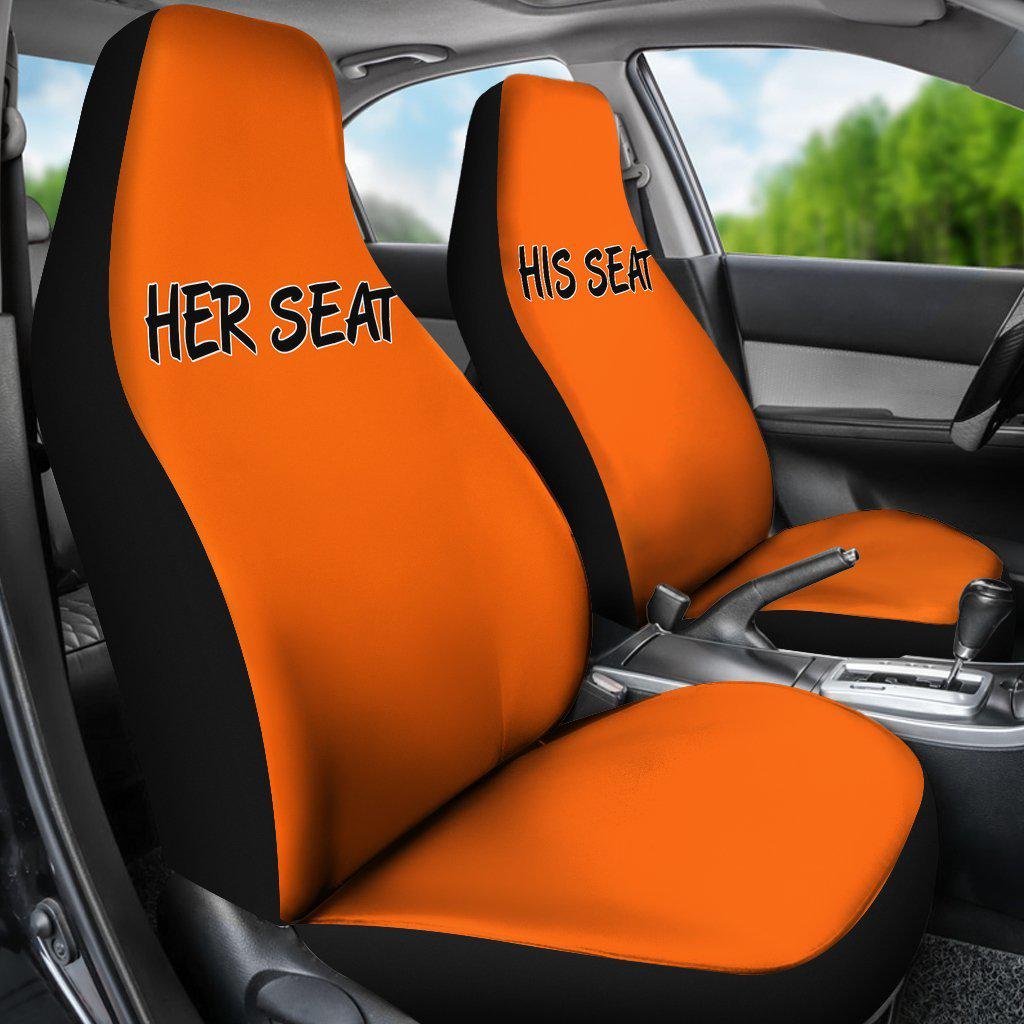 His and Her Seat Covers Orange