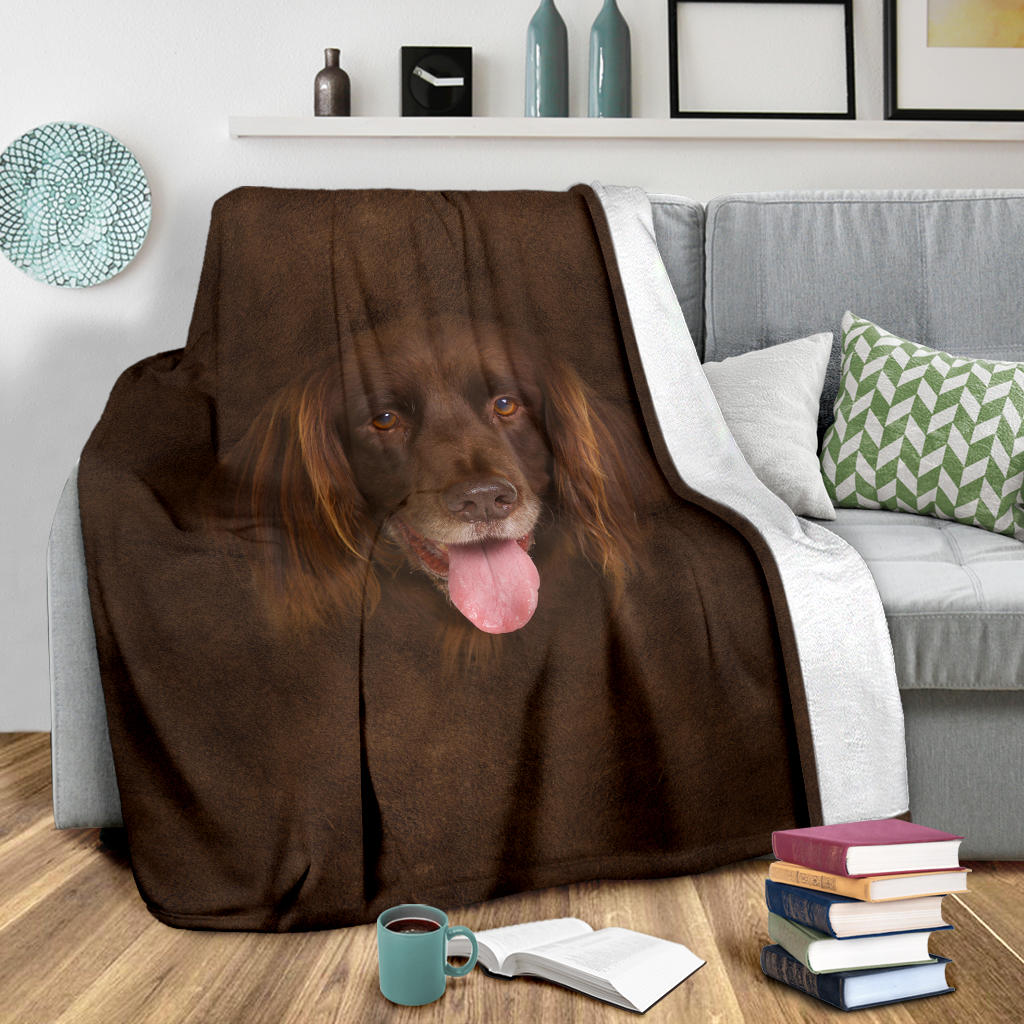 Premium Blanket German Longhaired Pointer Face Hair