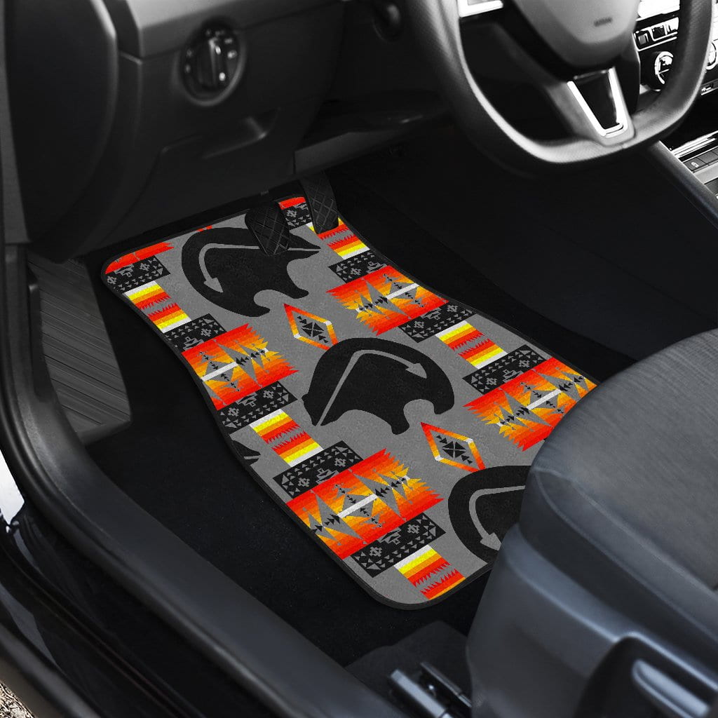 Thunderbear Gray Front And Back Car Mats (Set Of 4)