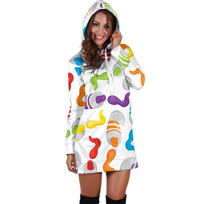 Squeezed Paint Hoodie Dress