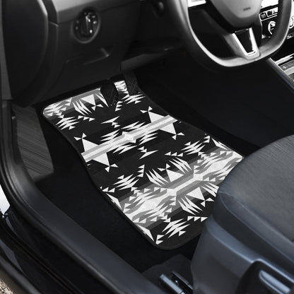 Between the Mountains Black and White Set of 4 Car Floor Mats