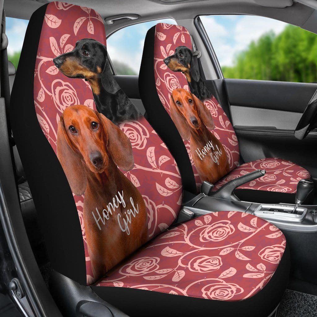 Pink Dachshund Car Seat Covers
