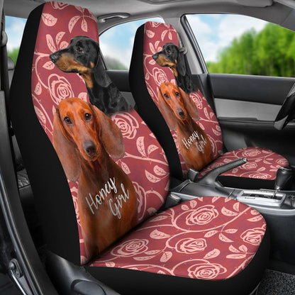 Pink Dachshund Car Seat Covers