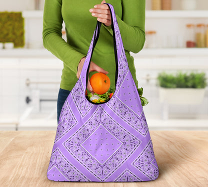 Lilac Bandana Grocery Bag 3-Pack