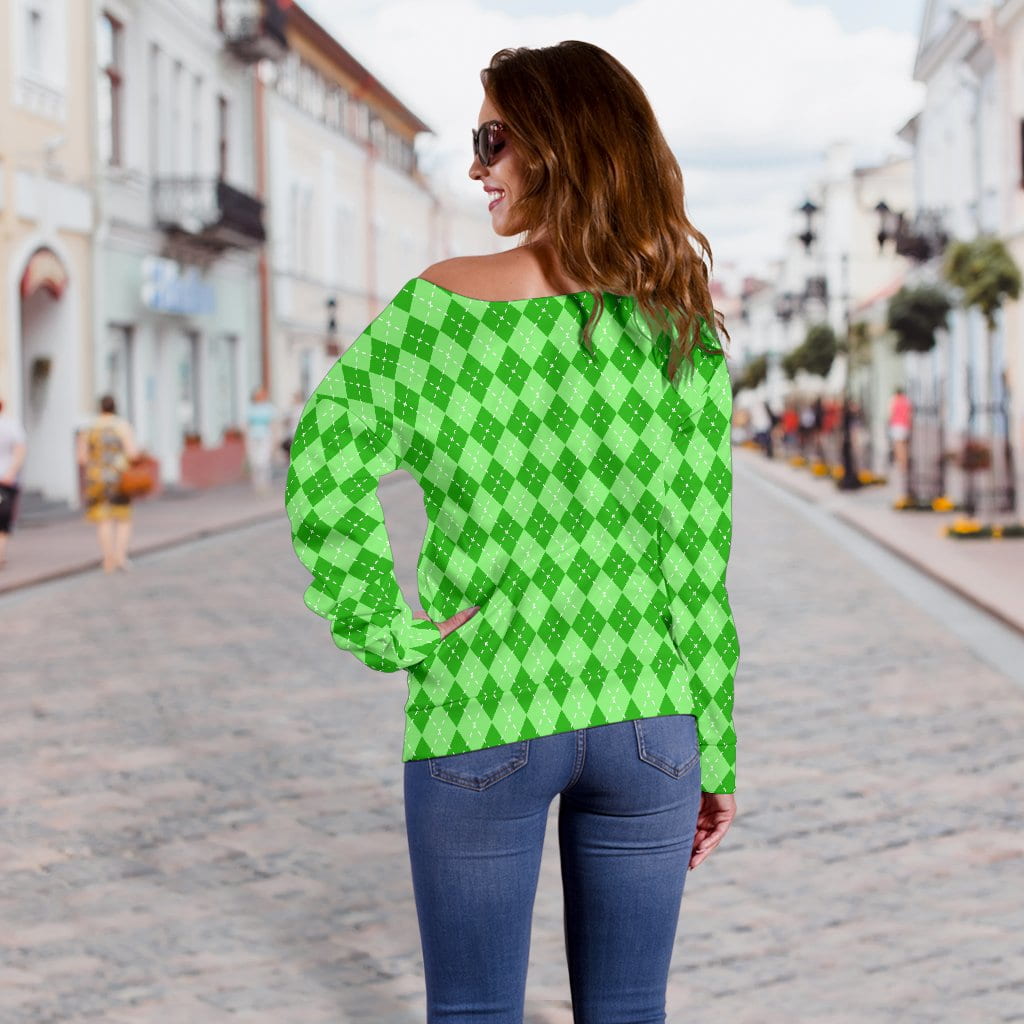 St Patricks Day Off Shoulder Sweater