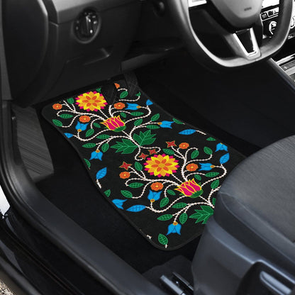 Floral Beadwork Four Clans Set of 4 Car Floor Mats