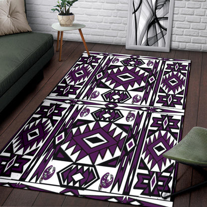 Native Stylish Area Rug Great for any Room Black Bottom  (purple)