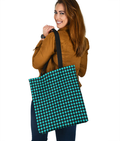 Black and White Buffalo Plaid Printed Tote Bag
