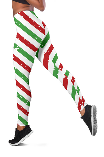 Christmas Candy Red Green White Leggings