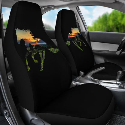 Quarter Horse Sunset Black Design Seat Covers