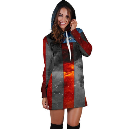 American Space Flag Hoodie Dress