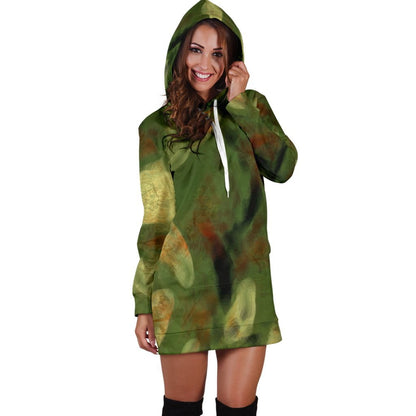 Abstract Camo Hidden Skulls Hoodie Dress