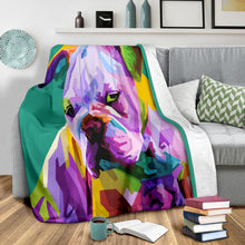 Premium Blanket colorful english bulldog pop art style