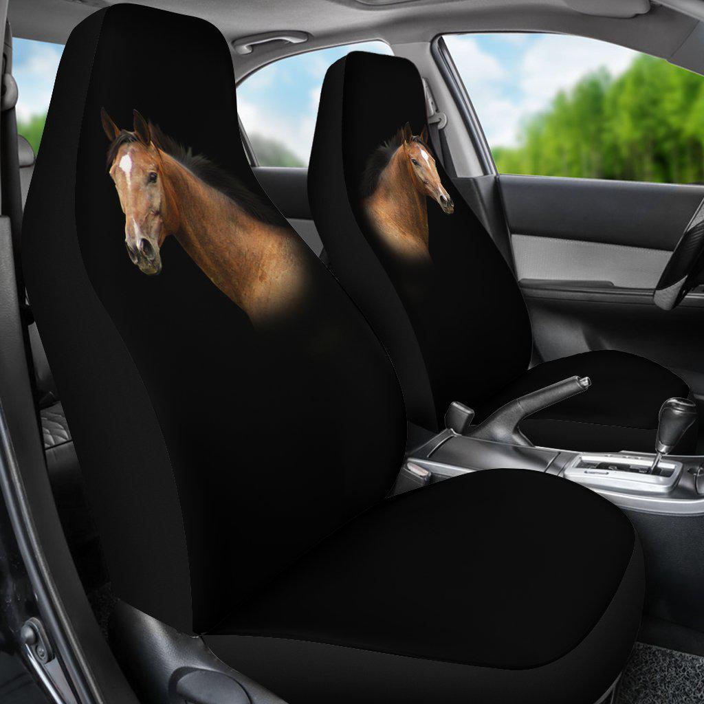 Quarter Horse Head Black Seat Covers