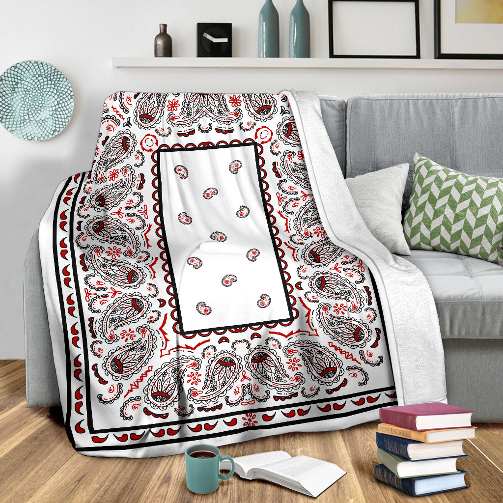 Ultra Plush Wicked White Bandana Throw Premium Blanket