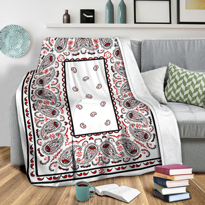 Ultra Plush Wicked White Bandana Throw Premium Blanket