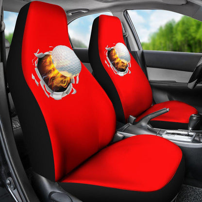 Flaming Golf Ball Red Seat Covers