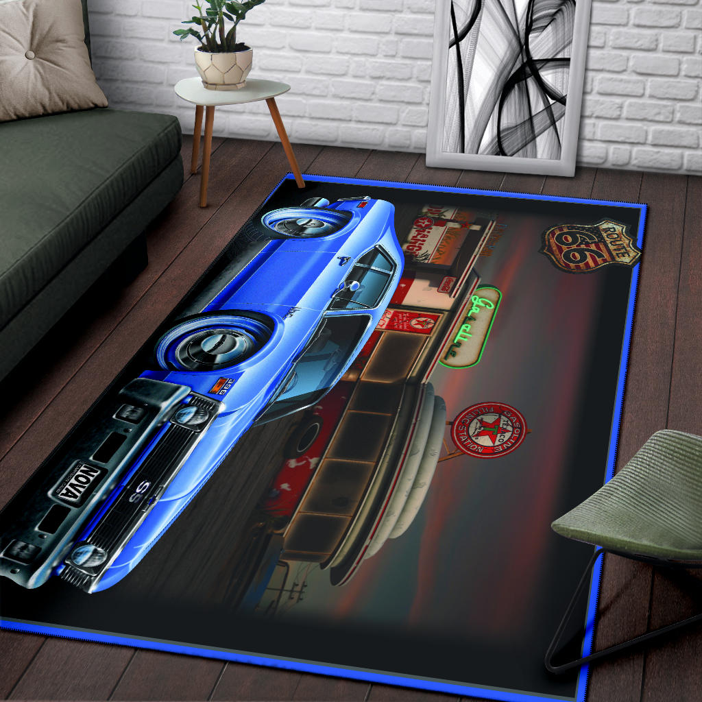 1971 Nova Route 66 Gas Station Area Rug