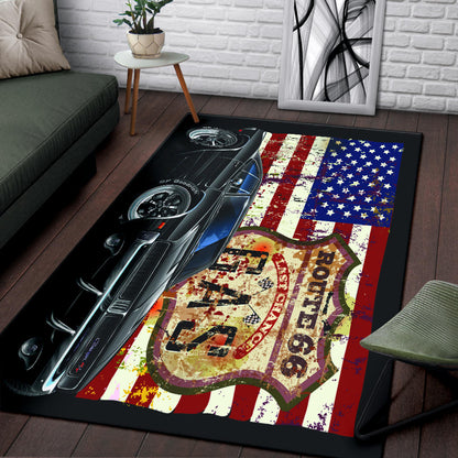 1969 Charger American Flag Area Rug