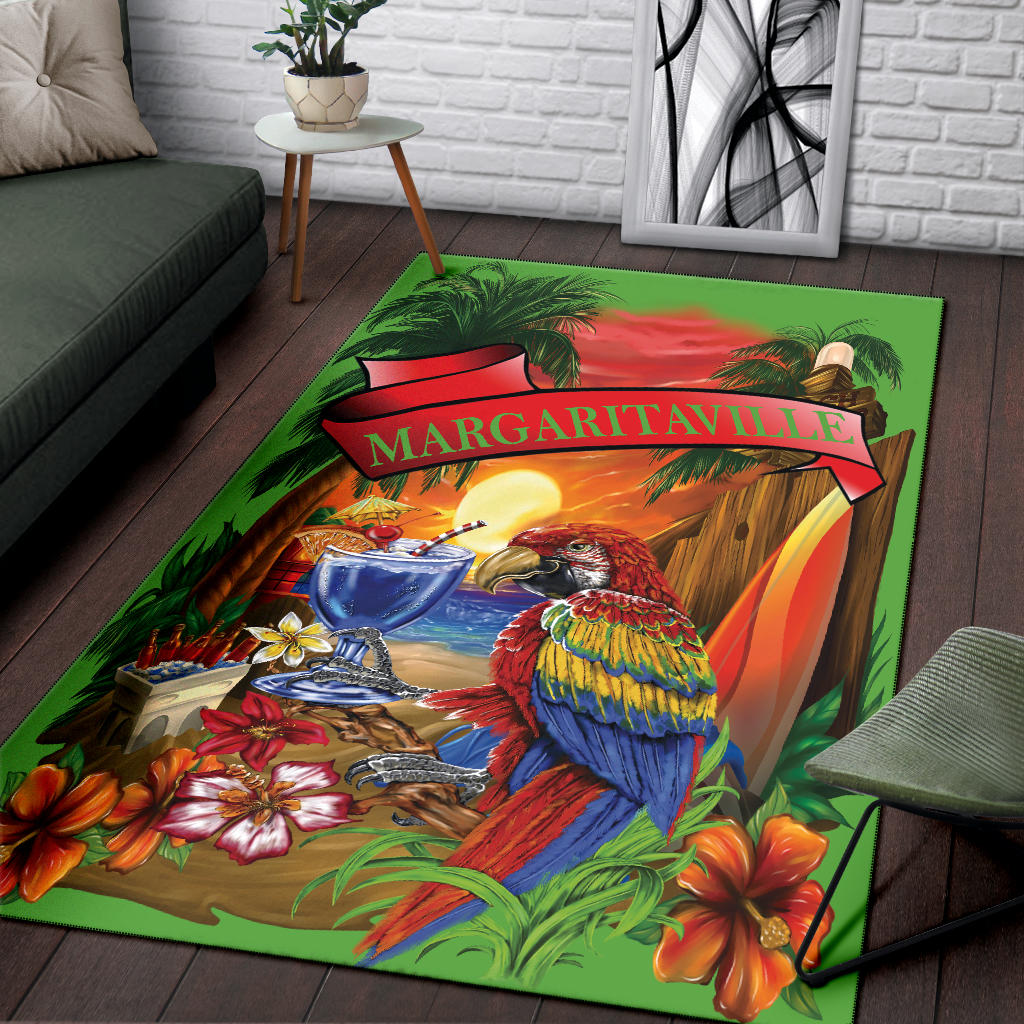 Margaritaville Lime Green Parrot Area Rug
