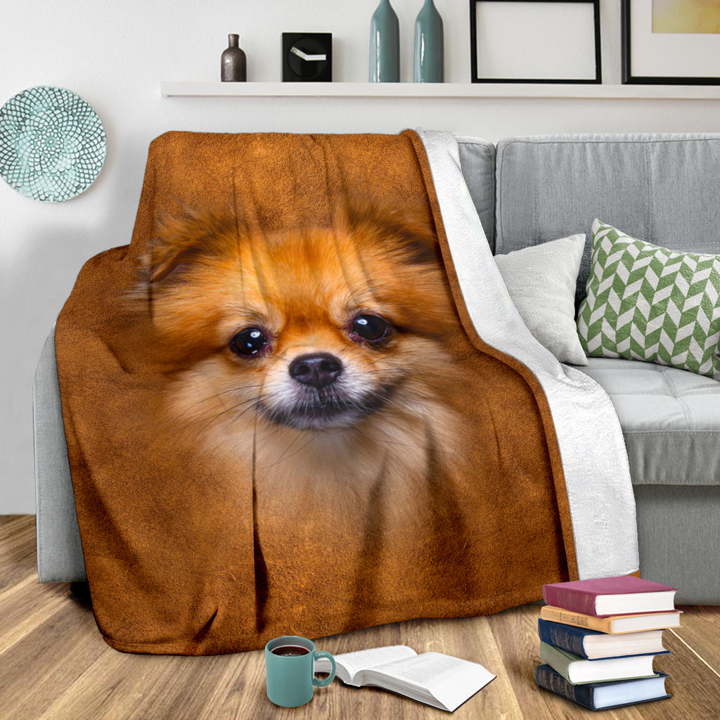 Premium Blanket Pomeranian Face Hair Blanket