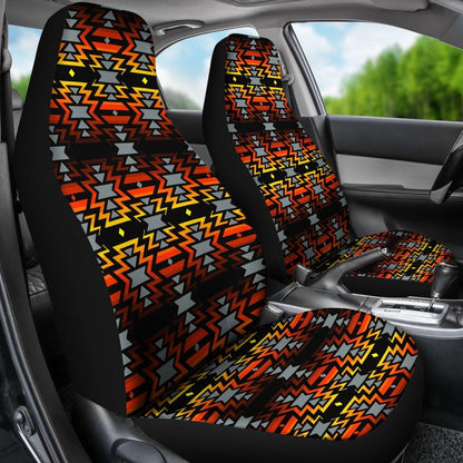 Black Fire Red  Set of 2 Car Seat Covers