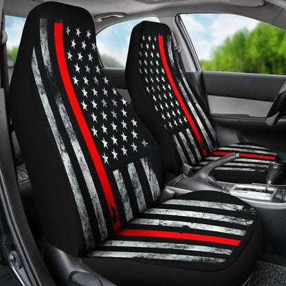 American Flag Thin Red Line Car Seat Covers