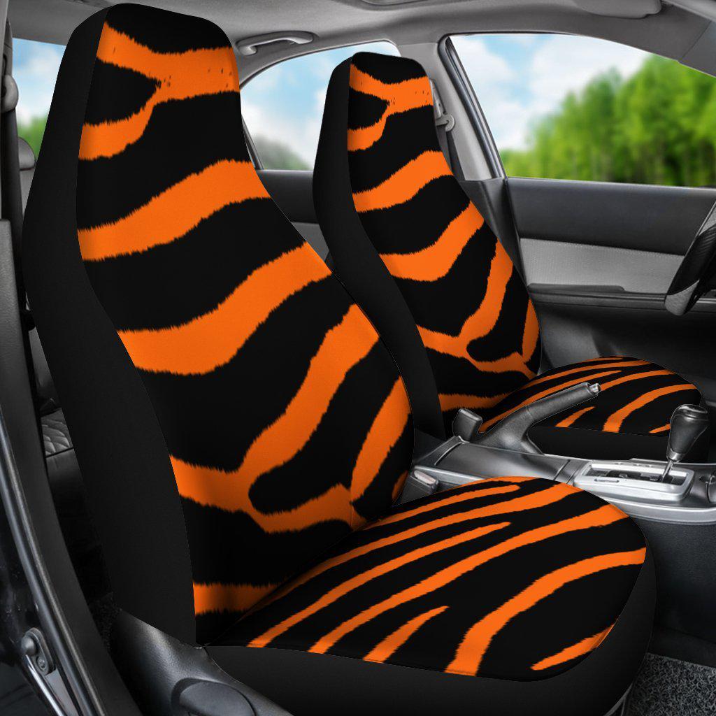 Zebra Orange Design Seat Covers