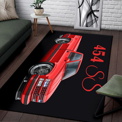 1990 454SS Pickup Truck Car Art Area Rug