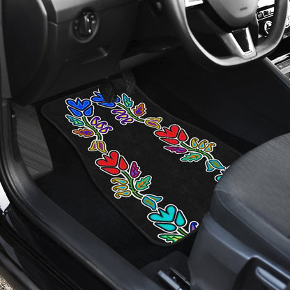 Four Directions Floral Front And Back Car Mats (Set Of 4)