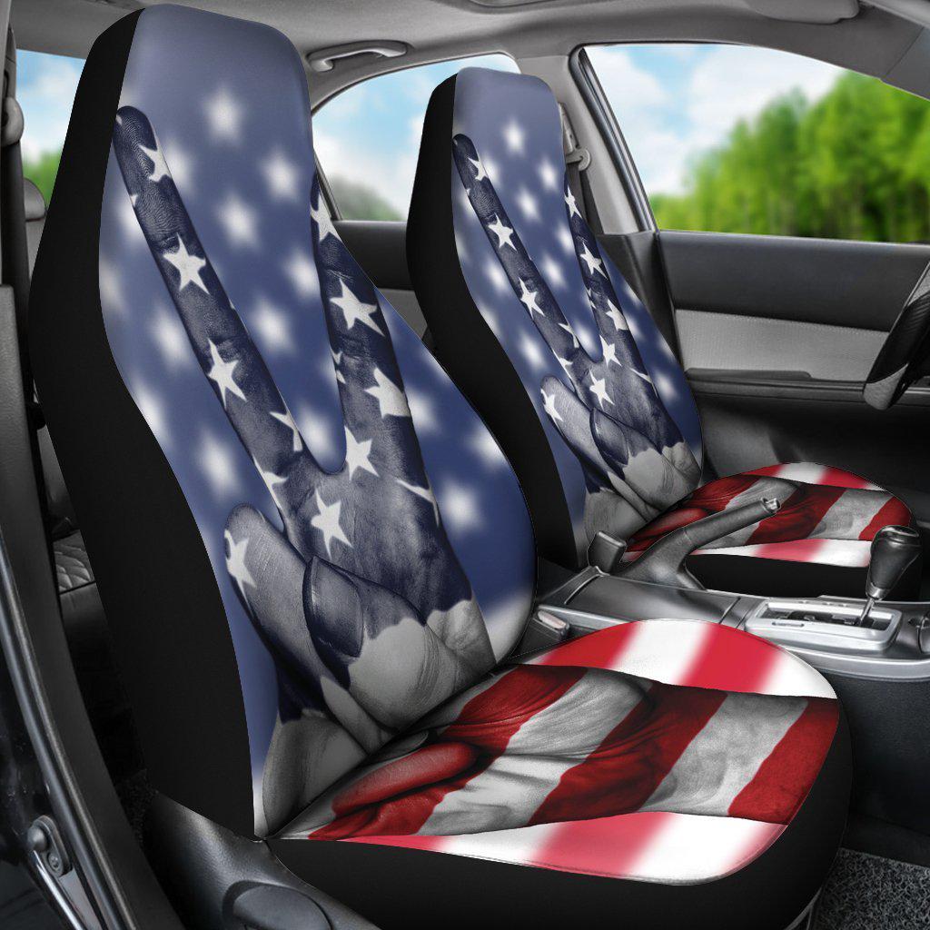 American Flag Peace Seat Covers