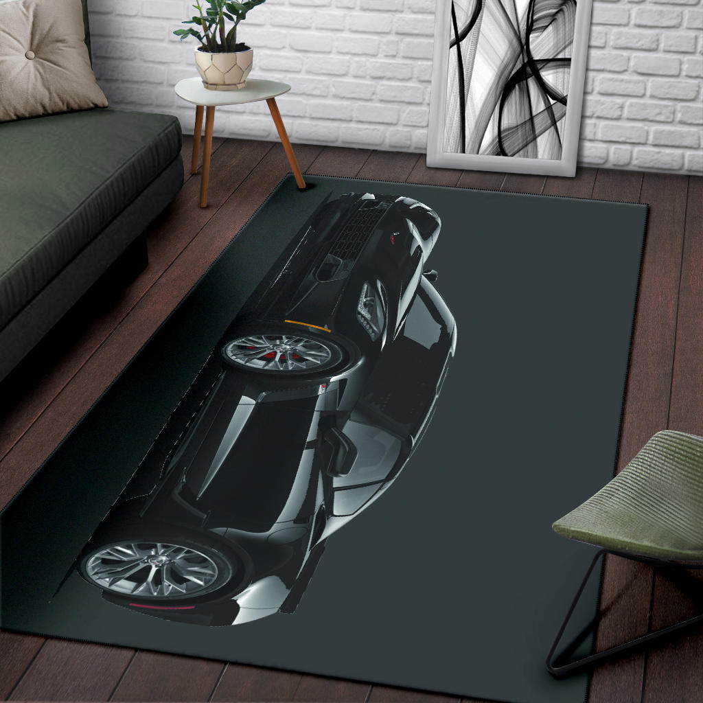 2019 Z06 Black Corvette Area Rug