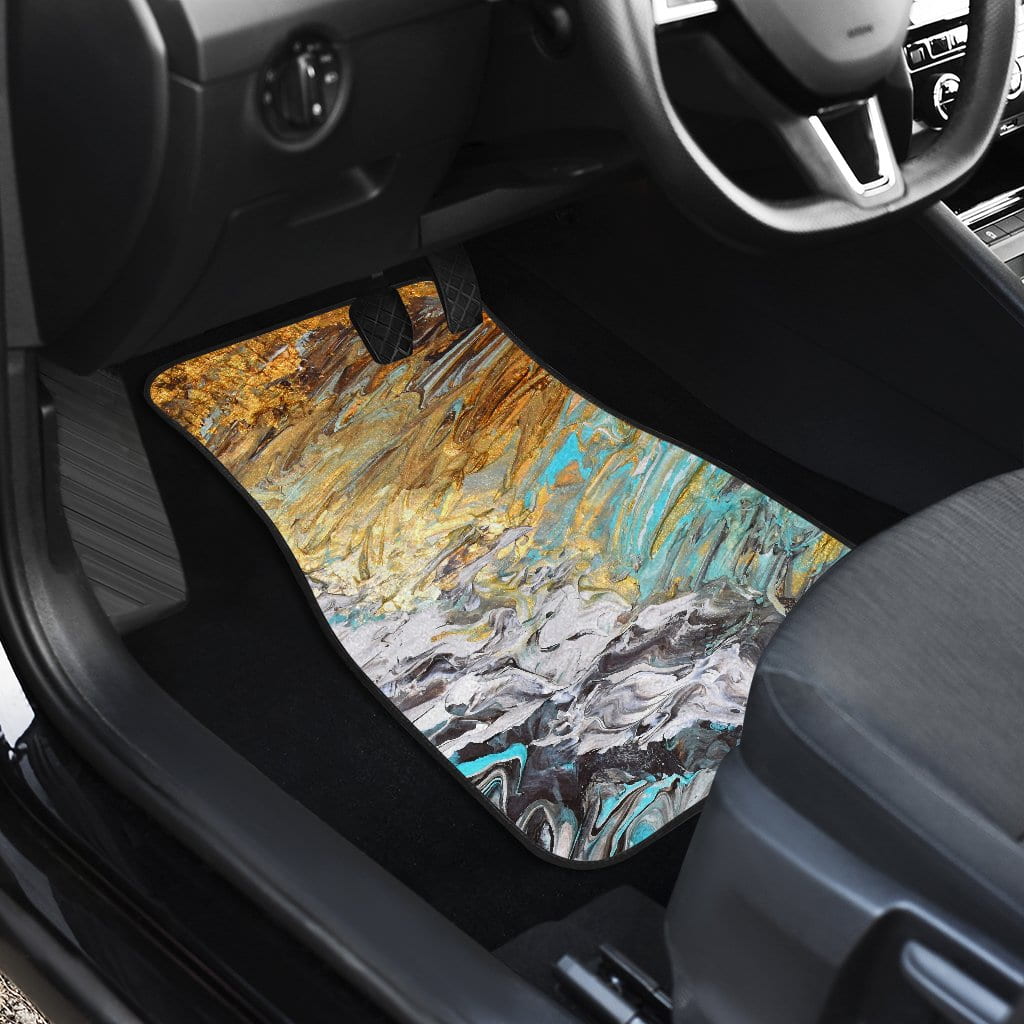 Front and Back Car Mats - Abstract Sand and Surf Design