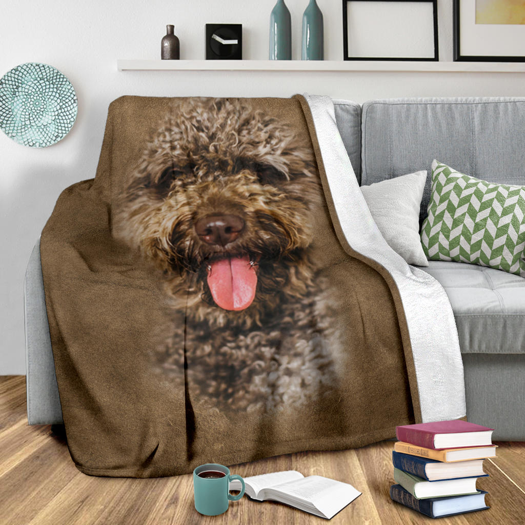 Premium Blanket Spanish Water Dog Face Hair Blanket