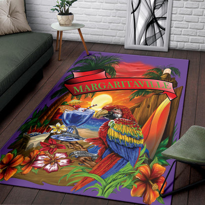 Margaritaville Purple Parrot Beach Area Rug