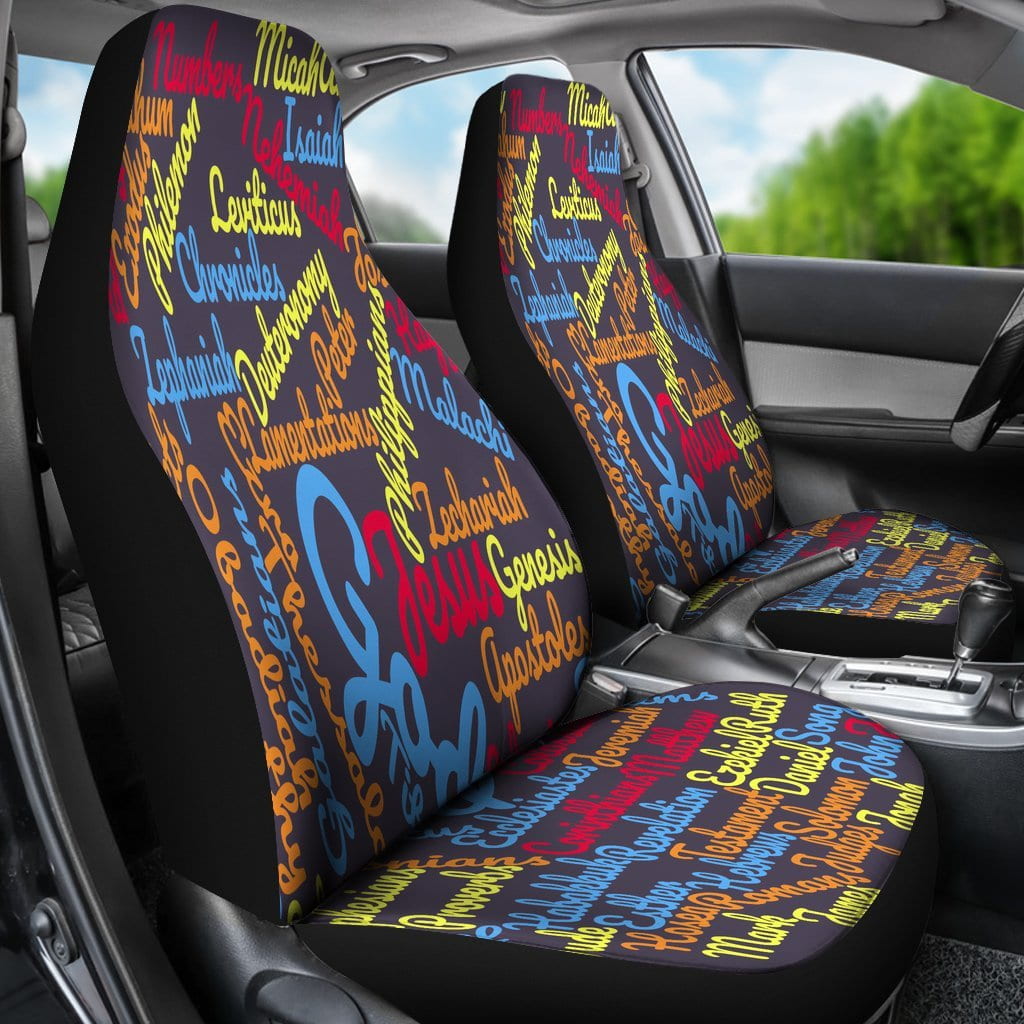 Custom-Made Holy Bible Books Grey Mixed Color Car Seat Covers